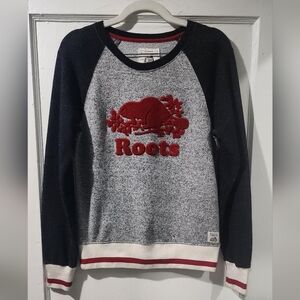 🪻Roots Cabin Collection Women's Black and Grey Crewneck Sweater🪻